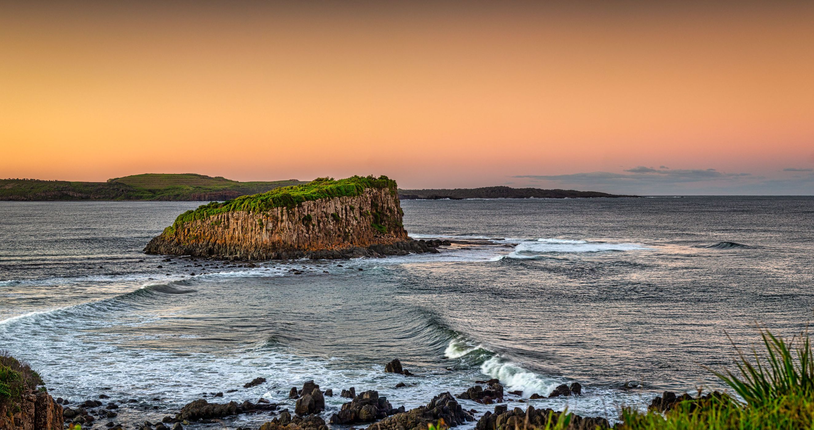 Sunset, Stack Island, Minnamurra Point, New South Wales, Australia
