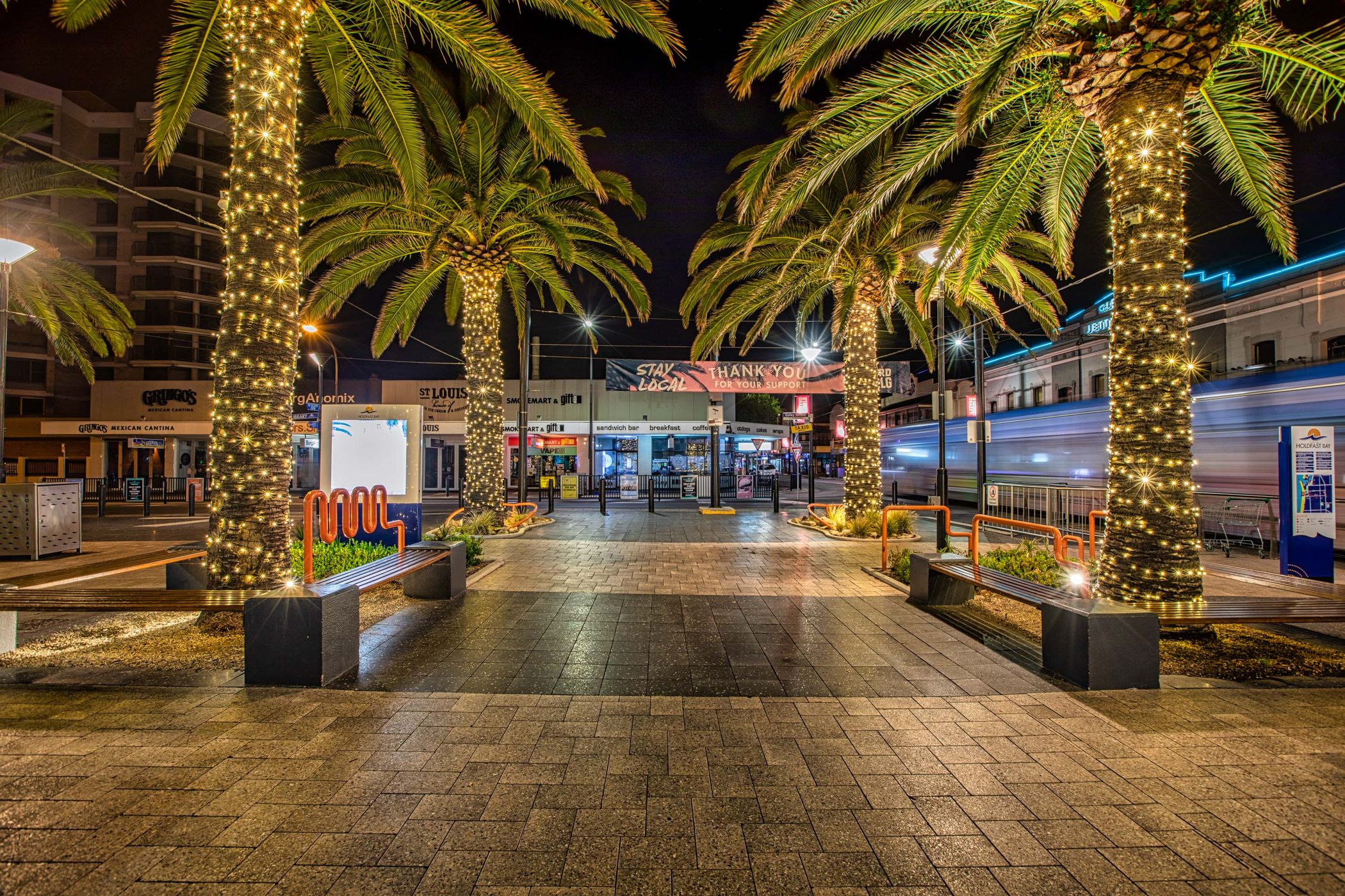 Tram leaving the station, Glenelg, South Australia, Australia