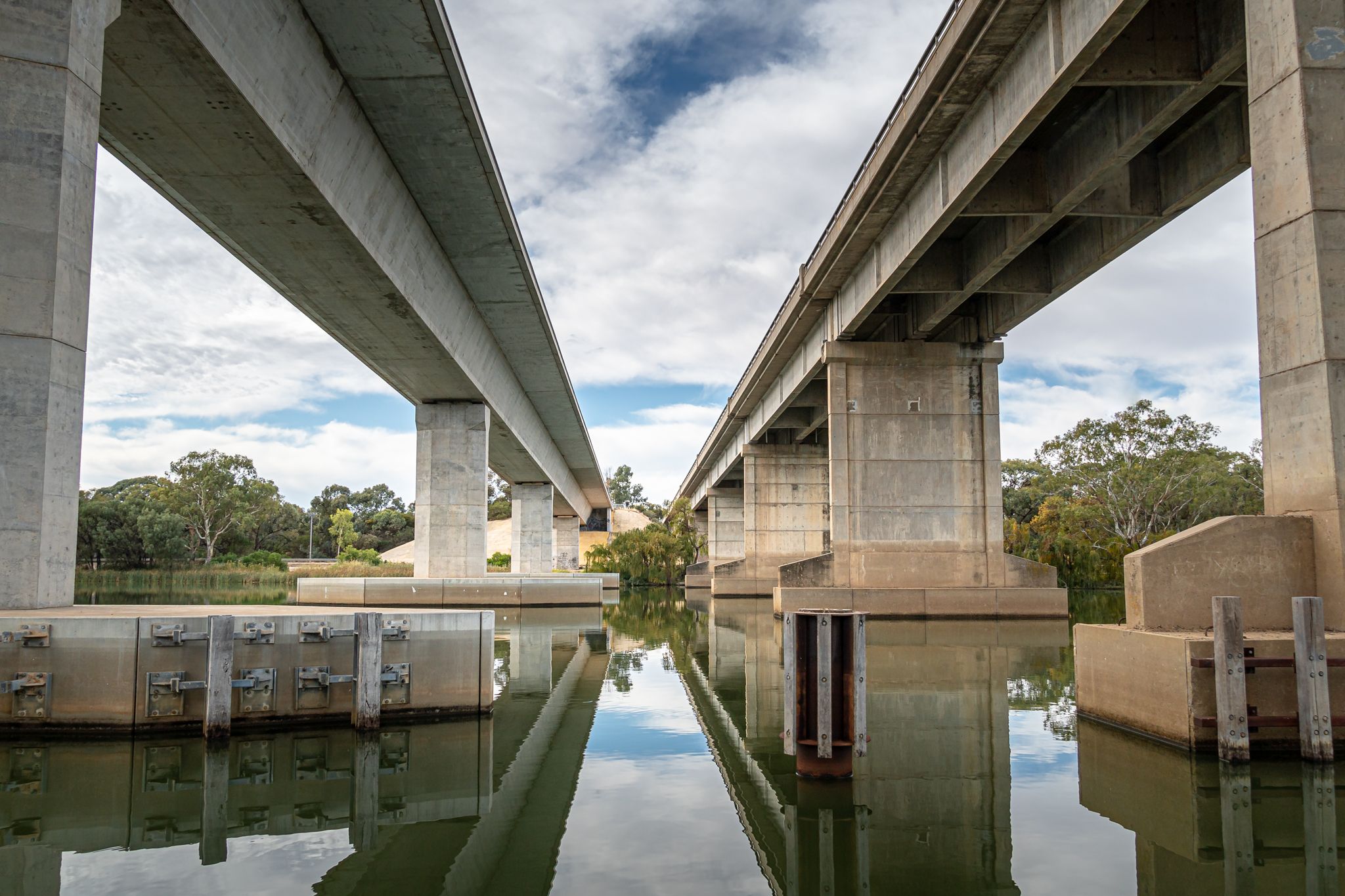 Twin Bridges at Blanchetown, Australia