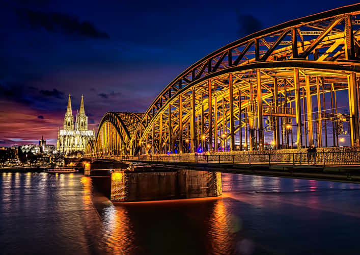 Hohenzollern Bridge with Cologne Cathedral, Cologne