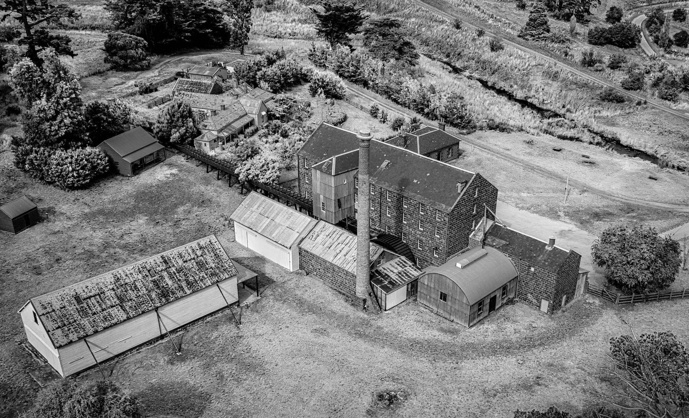 Drone image Andersons Mill, Smeaton, Victoria, Australia