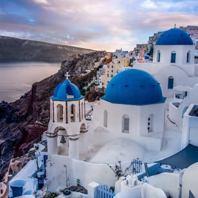 Churches of St Anastasi & St Spirydon in Oia, Santorini, Greece