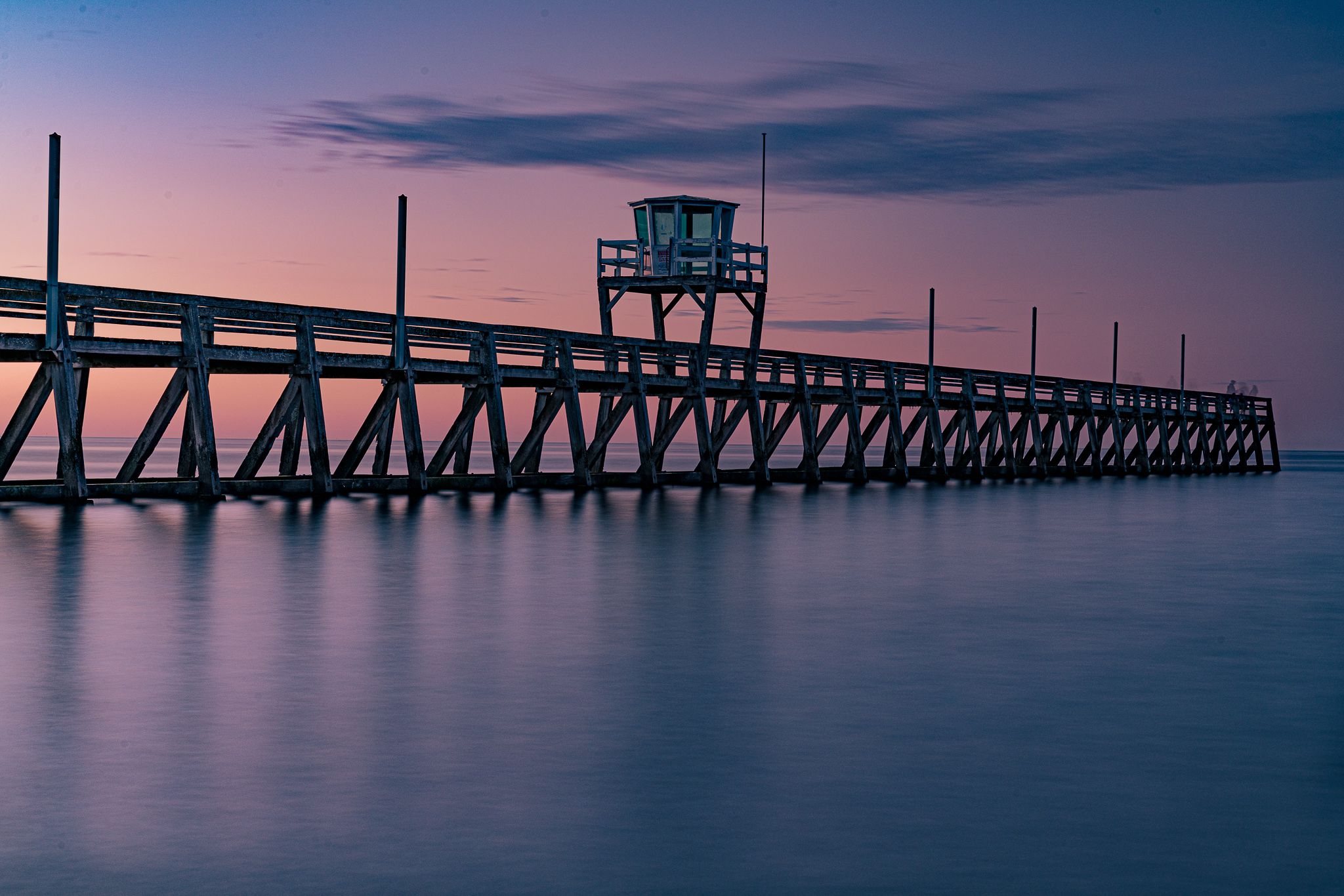 Fishermen's pontoon at Luc-sur-Mer, France