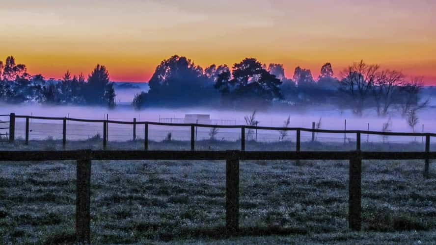 Foggy sunrise Hawkesbury, Sydney, New South Wales