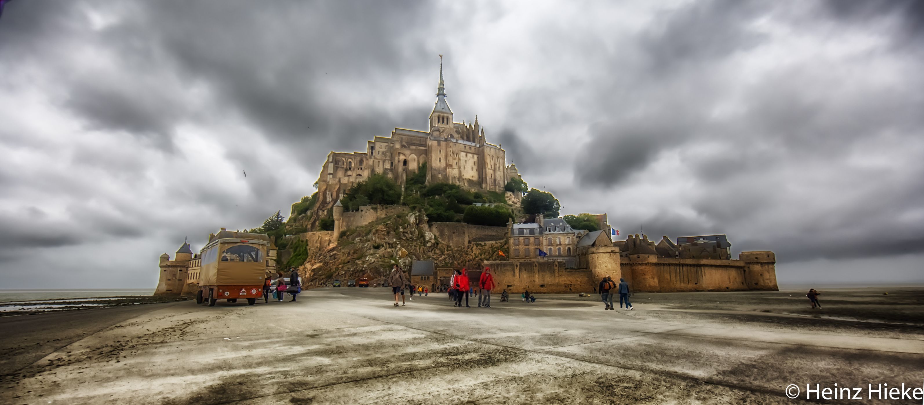 Mont Saint-Michel from Bridge, France