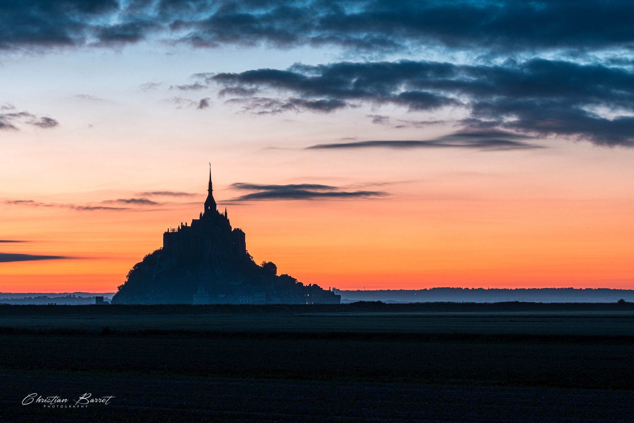 Mont Saint Michel at sunrise, France