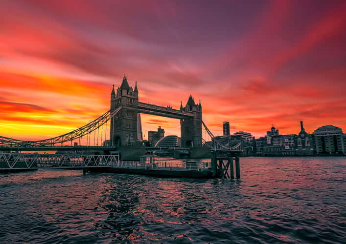 View to Tower Bridge and The Shard, London