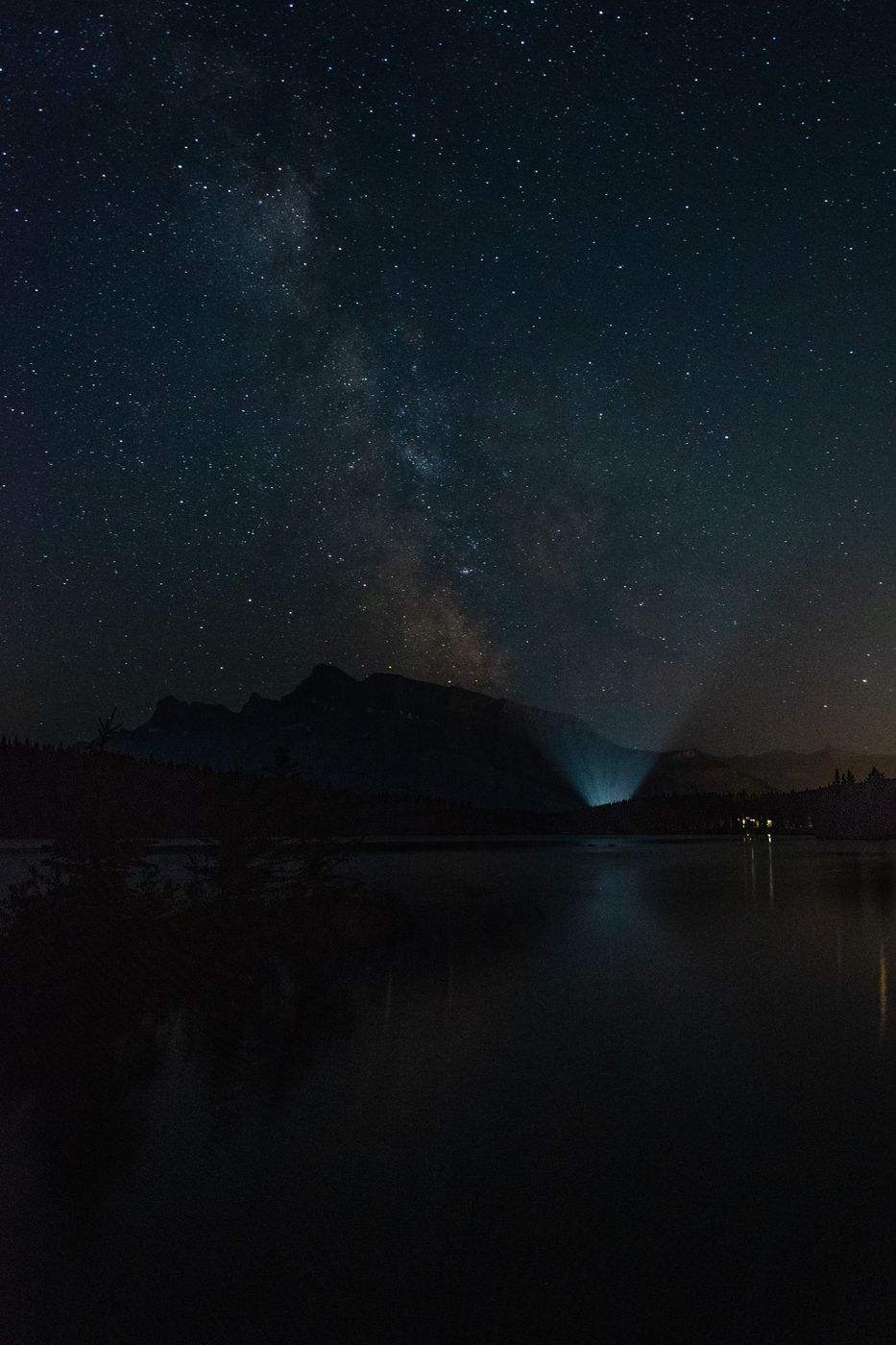Mt Rundle from 2 Jack Lake, Canada