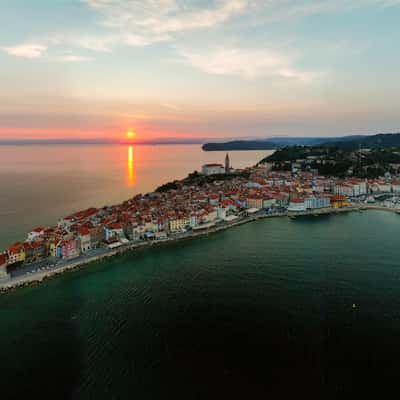 Piran aerial photo, Slovenia