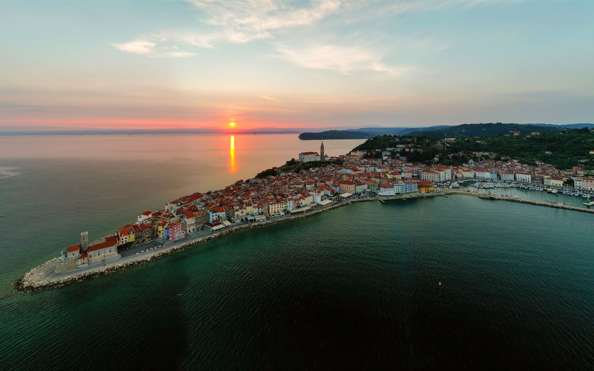 Piran aerial photo, Slovenia