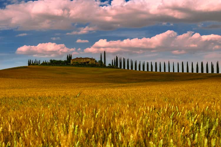 View of Poggio Covilii, Villa of the Val d'Orcia