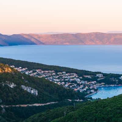 Rabac from Labin old town, Croatia