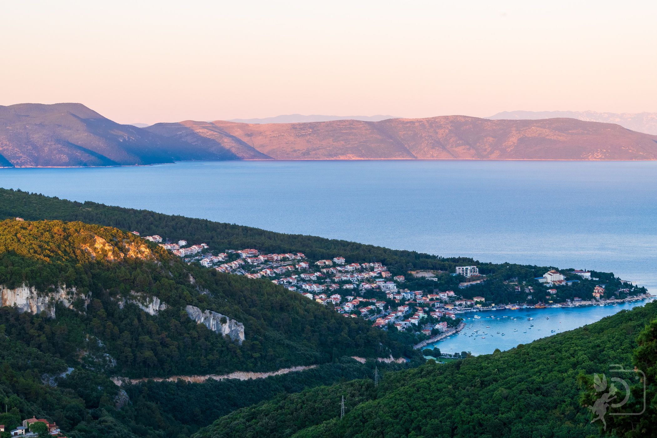 Rabac from Labin old town, Croatia