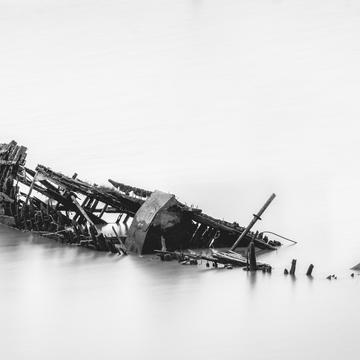 Shipwreck in River Stör, Germany
