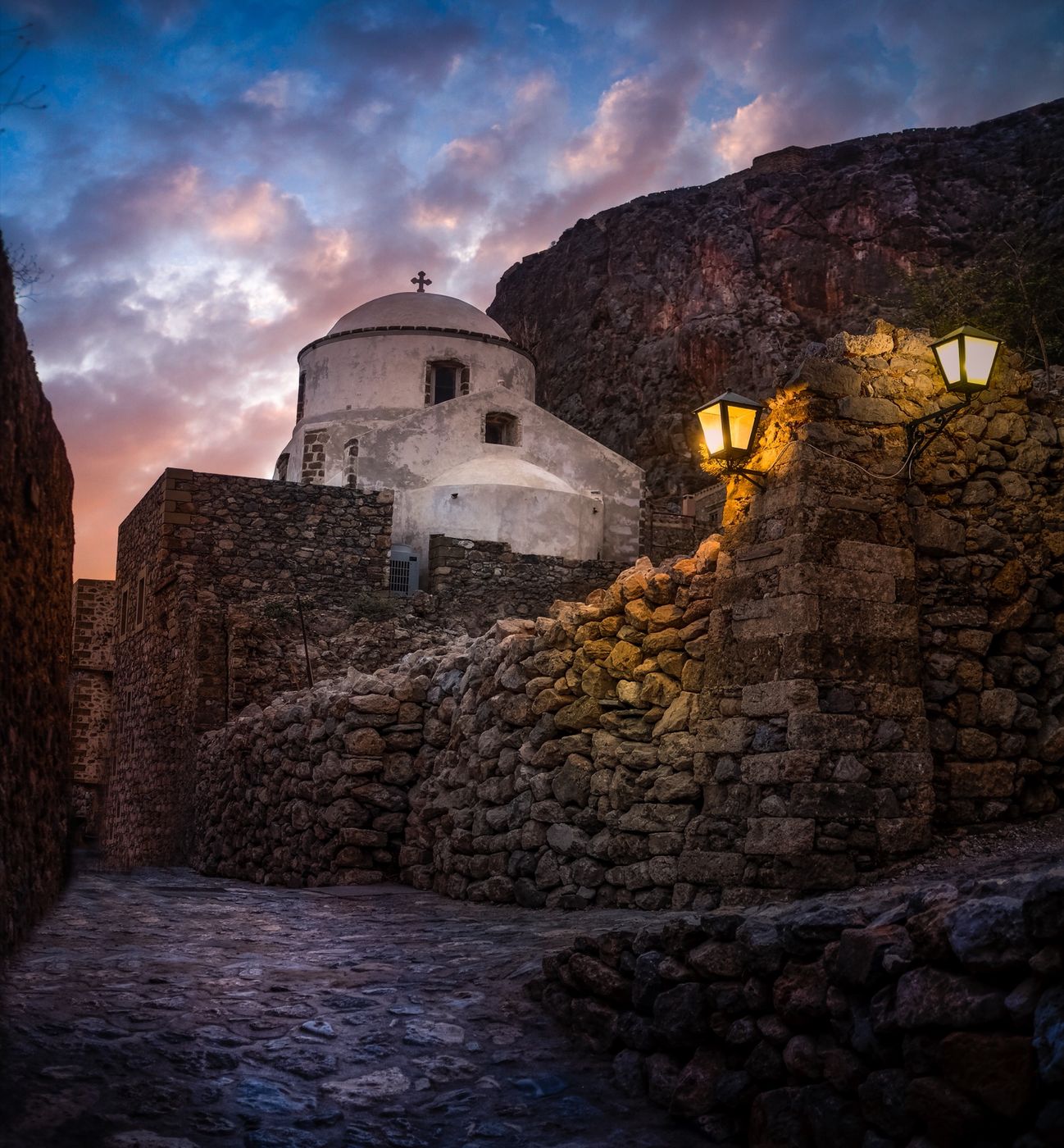 the Church of St. Paraskevi in the castle town of Monemvasia, Greece