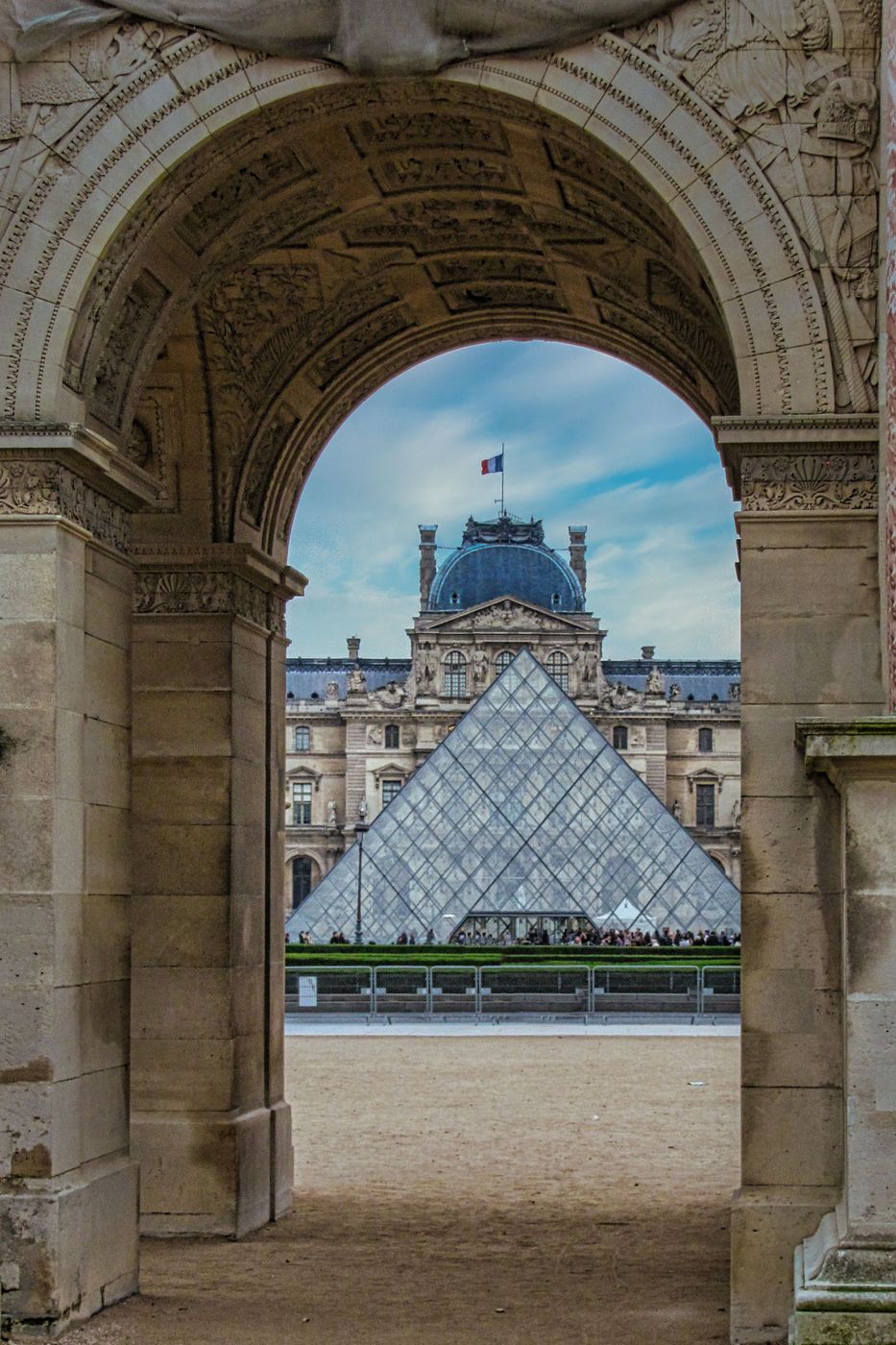 The Louvre through Arch, Paris, France
