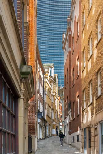 The Shard and 20 Fenchurch Street from Lovat lane