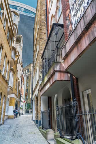 The Shard and 20 Fenchurch Street from Lovat lane