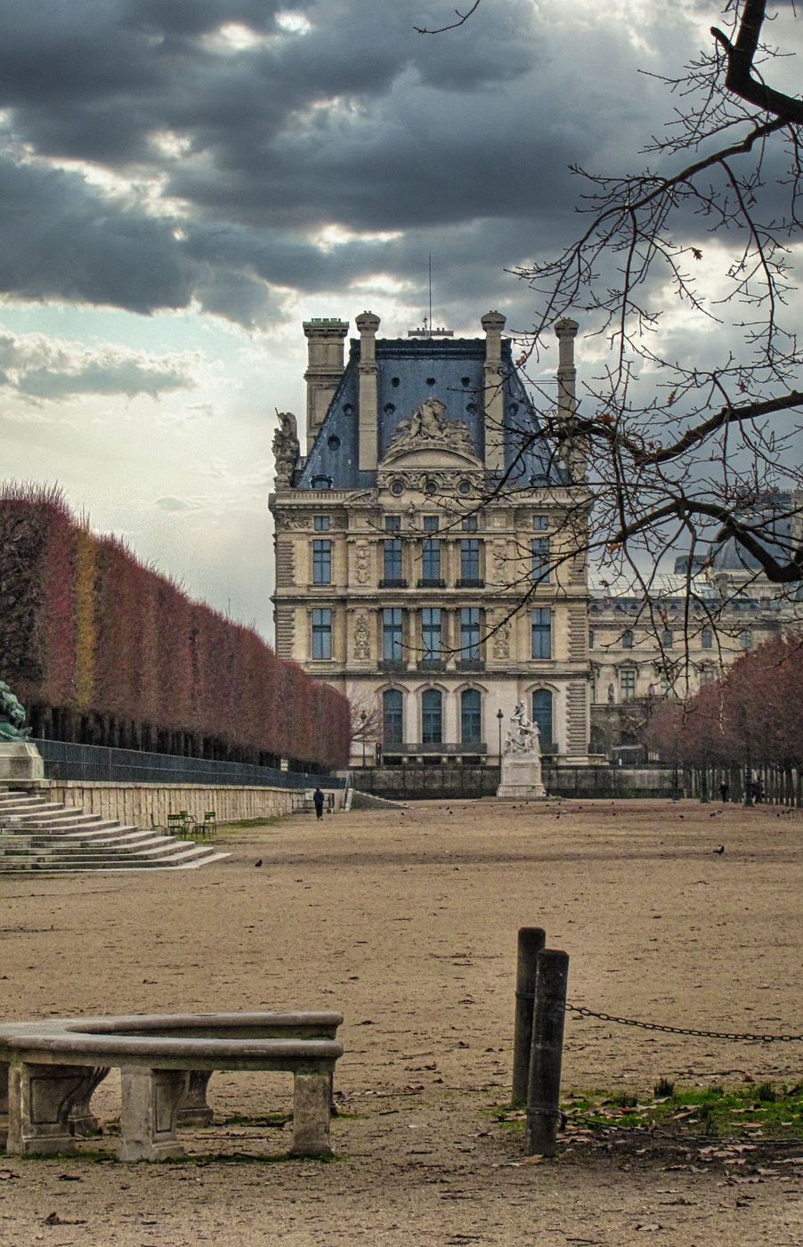 Tree lined, Ecole du Louvre, Paris, France