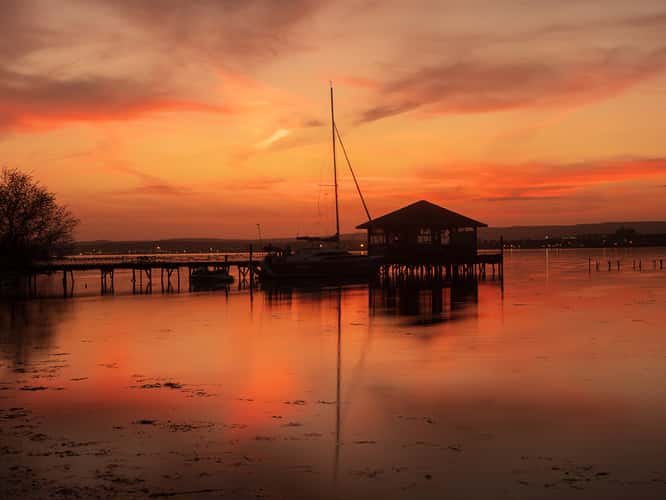 Sunset at Varna's lake