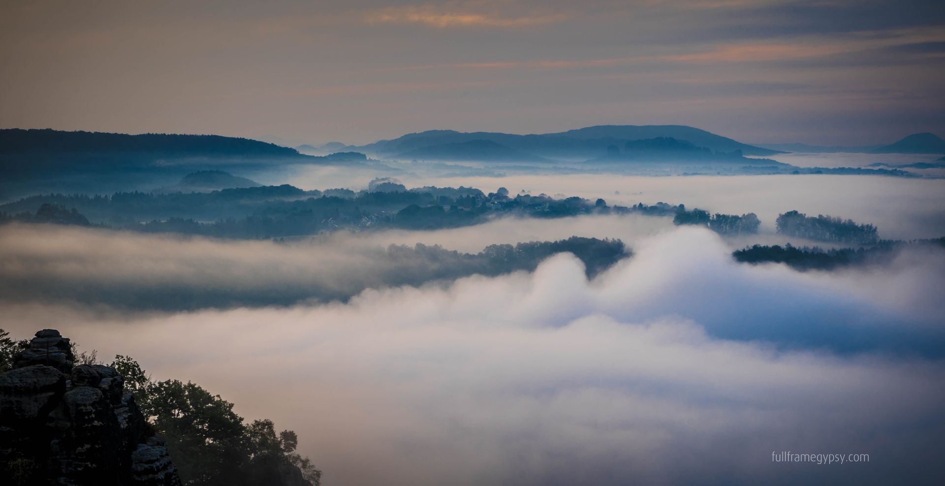 View of  Elbe River after sunrise, Germany