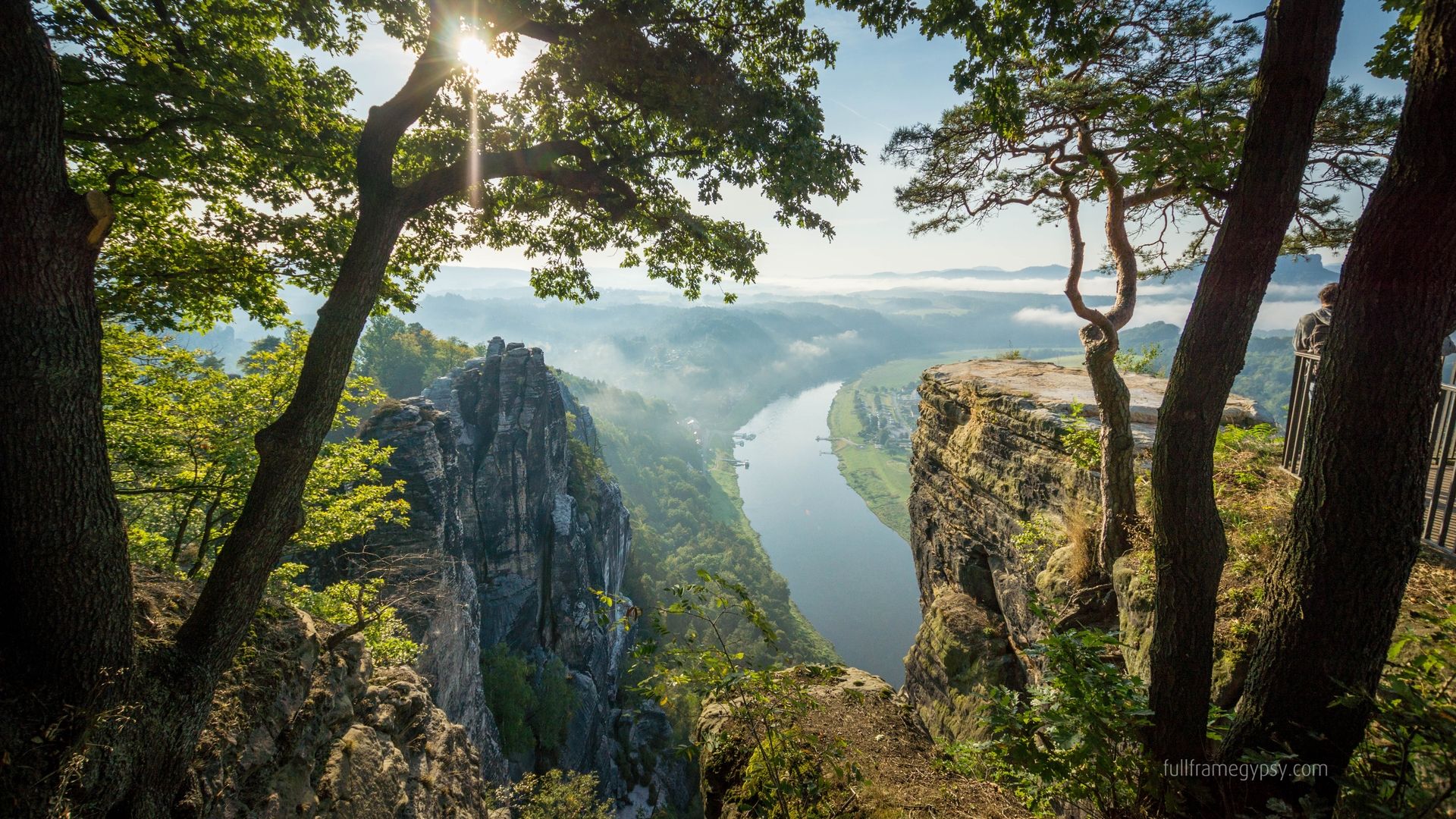 View of  Elbe River after sunrise, Germany