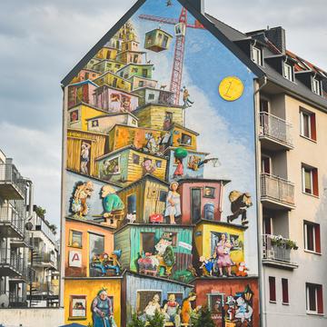 Wallpainting in Bilk, Düsseldorf, Germany