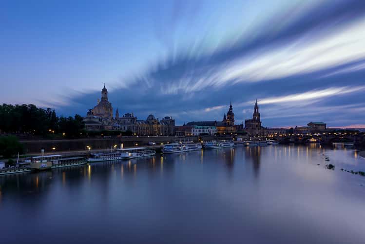 View over Dresden from Carolabrücke