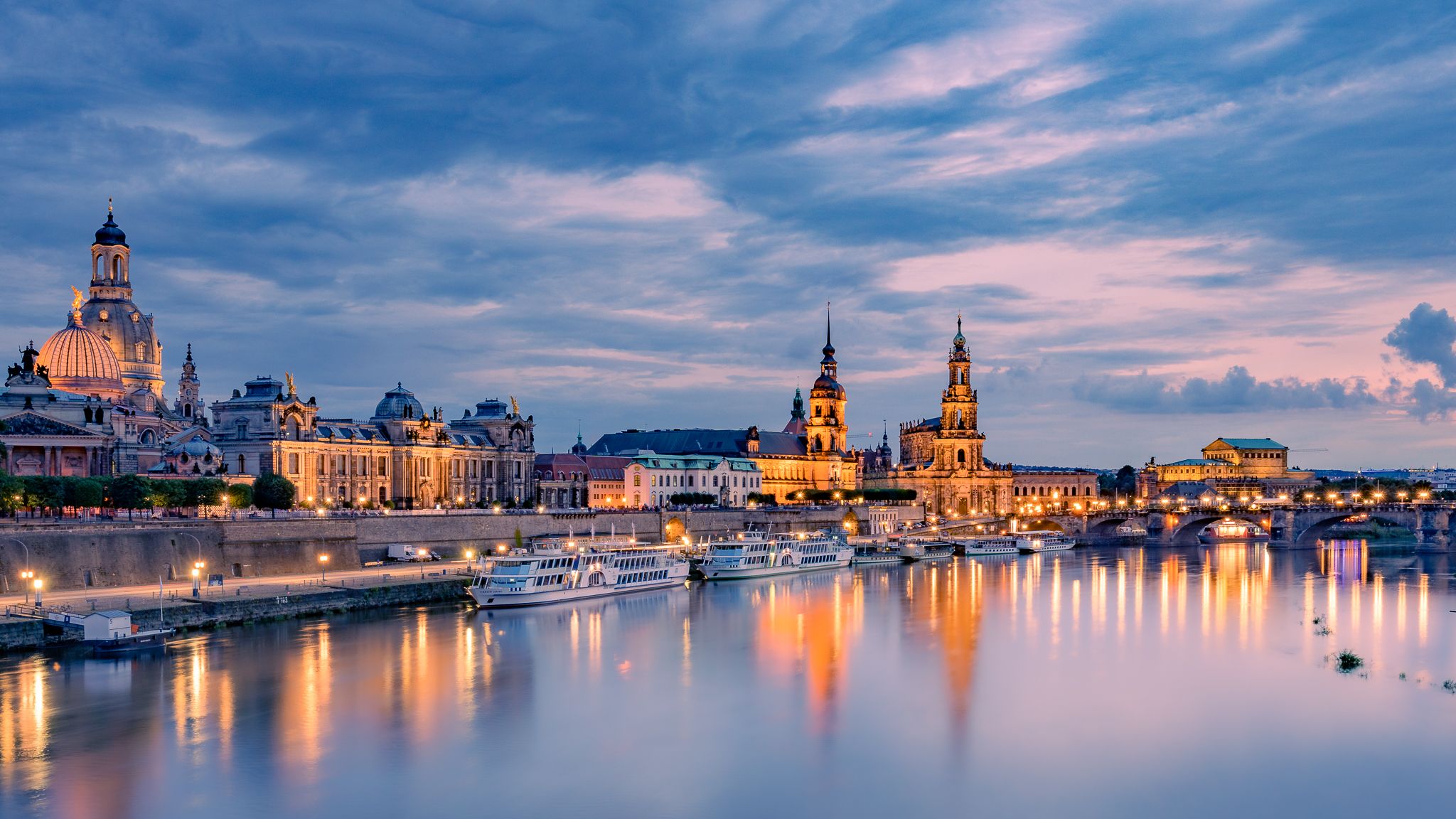 View over Dresden from Carolabrücke, Germany