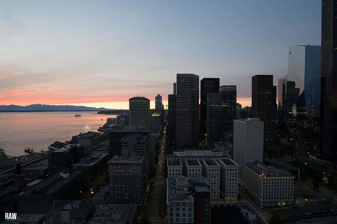 This is the raw version of the photo, taken in the beautiful city of Seattle from Smith Tower.