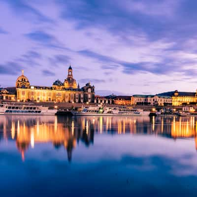 Shore of Elbe, Dresden Cityscape, Germany