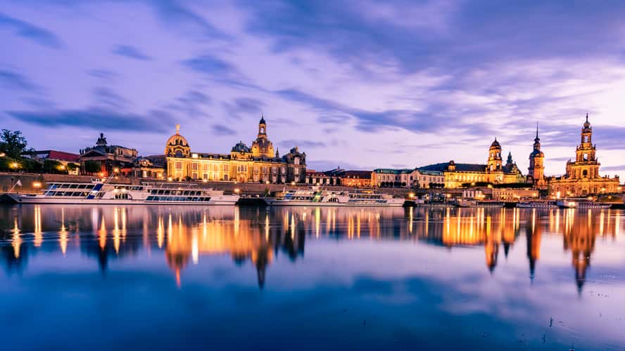 Shore of Elbe, Dresden Cityscape