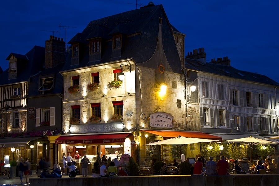Honfleur at night, France