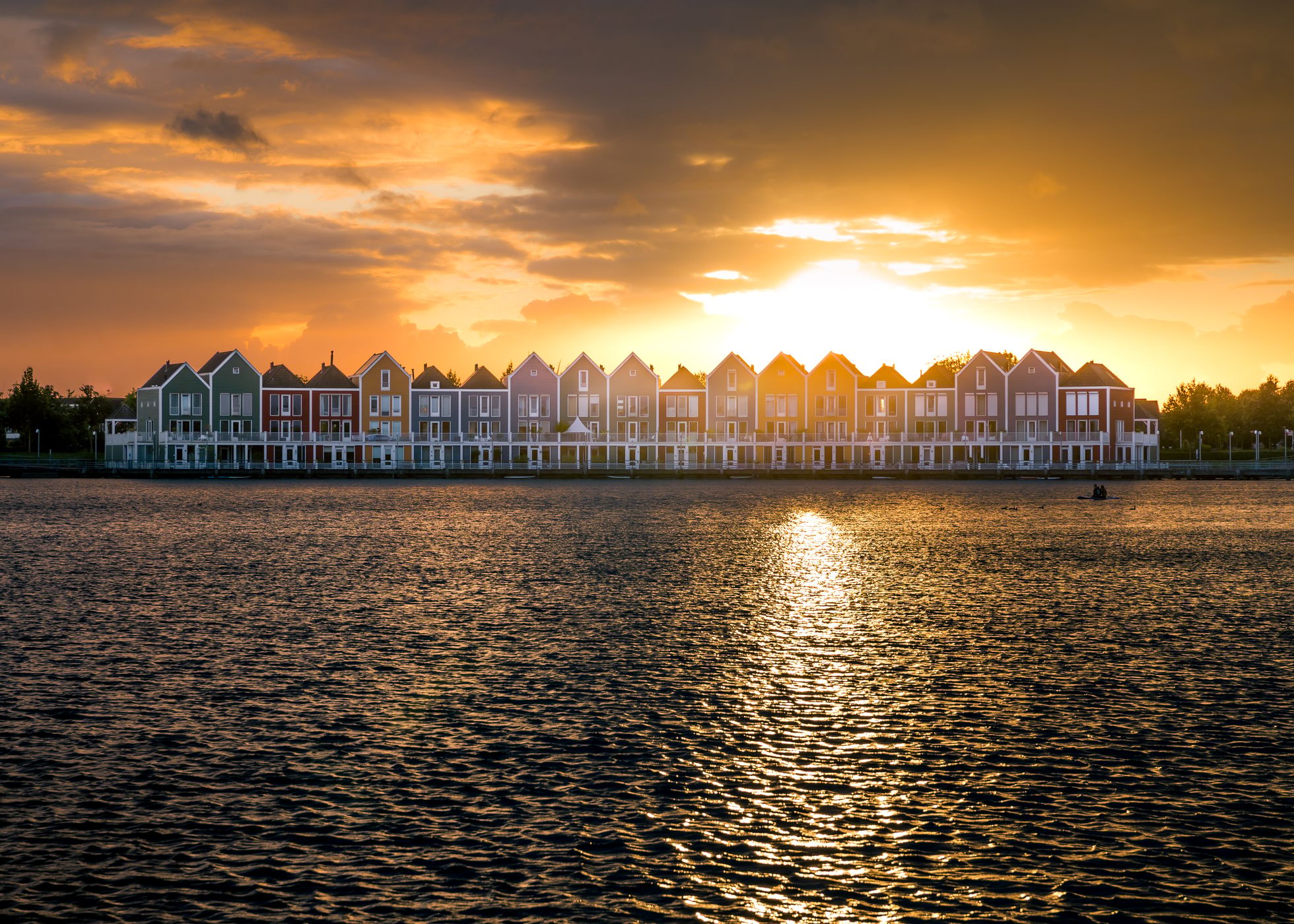 Houten rainbow houses, Netherlands
