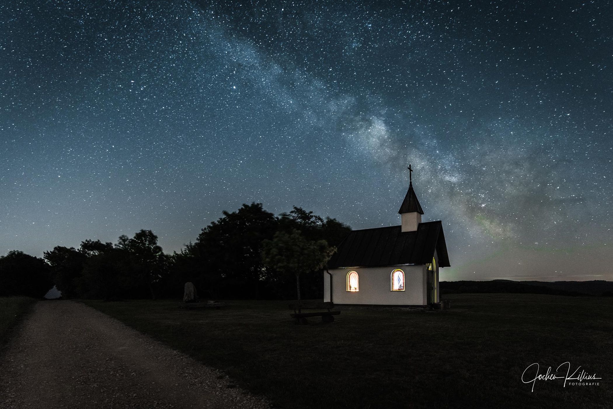 Milky Way over the Kottenborn Chapel, Germany