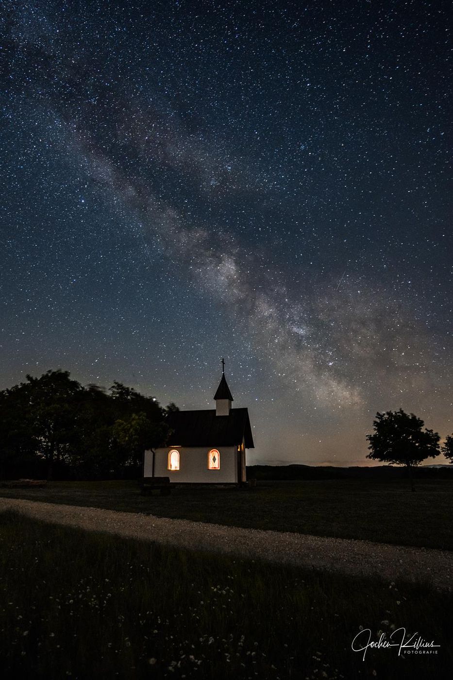 Milky Way over the Kottenborn Chapel, Germany