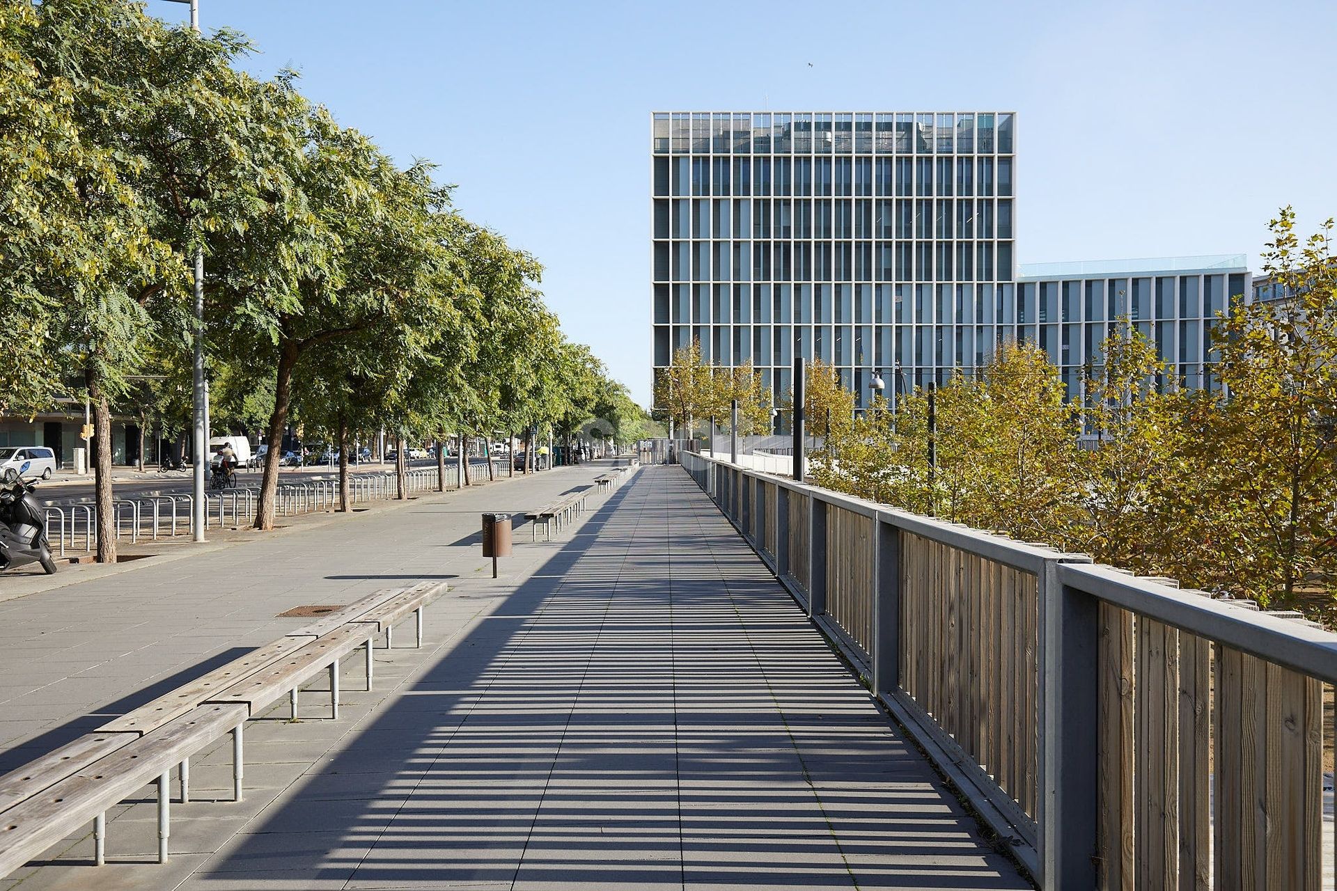 Modern City Walkway - Office Buildings, Spain