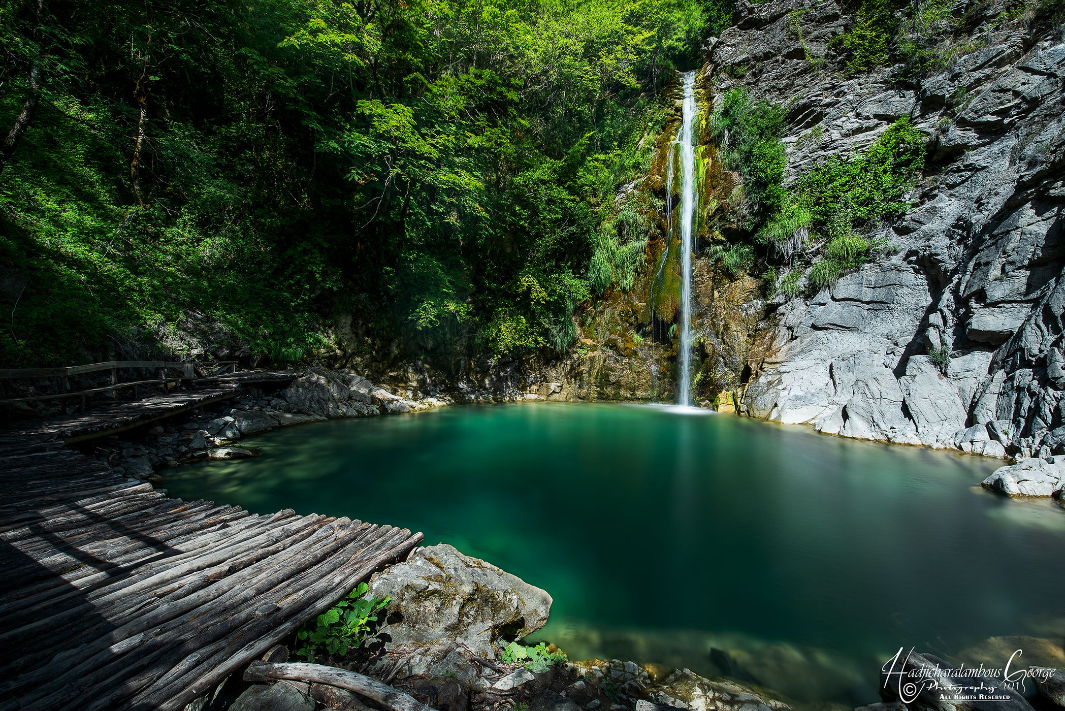 Waterfalls Iliohoriou or Mpalta di Strigka, Greece
