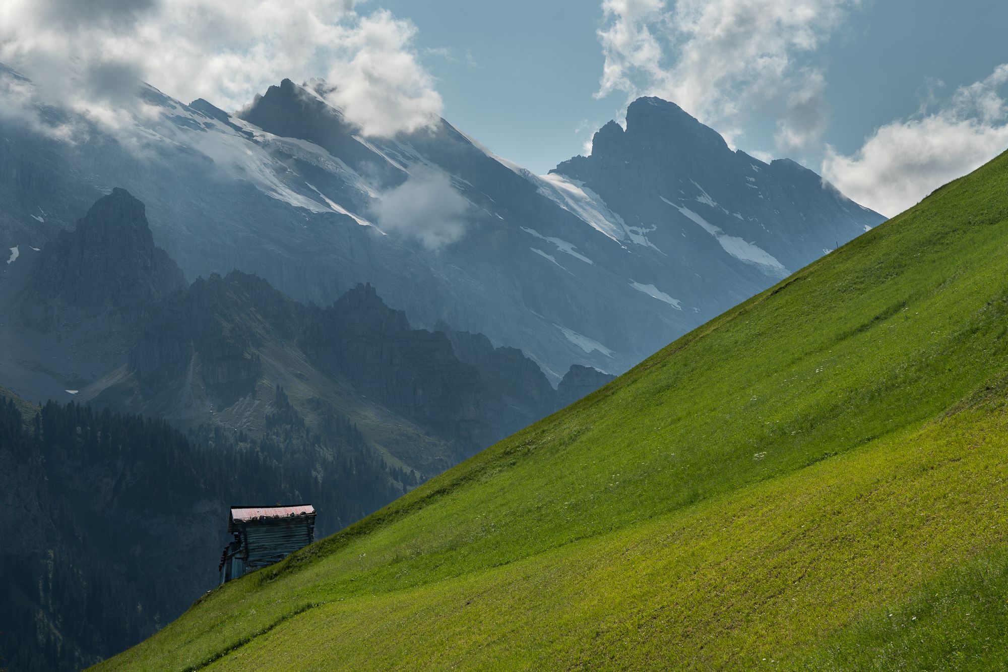 Way down from Mürren, Switzerland