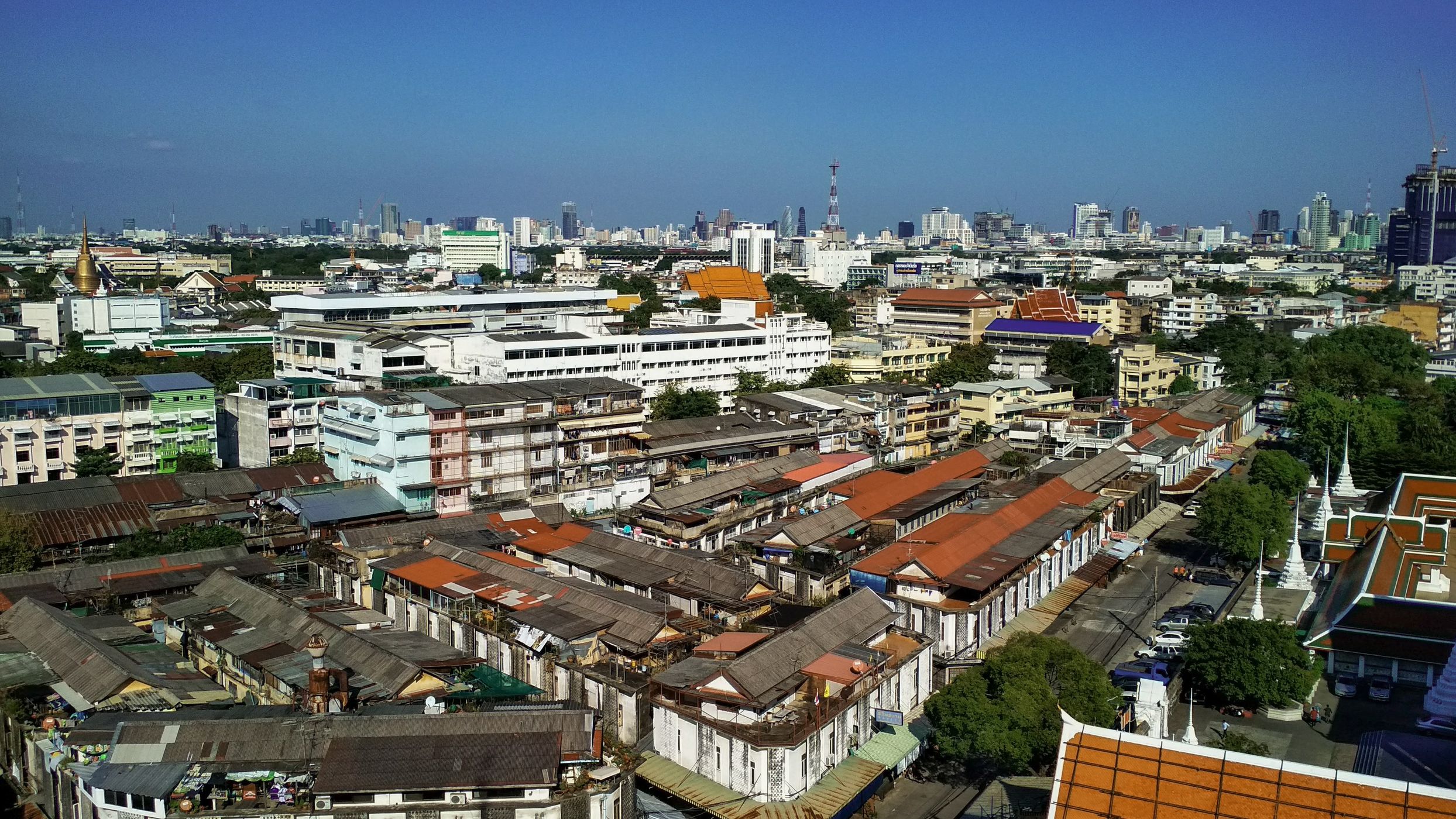 Bangkok Skyline from Wat Saket 'Golden Mount', Thailand