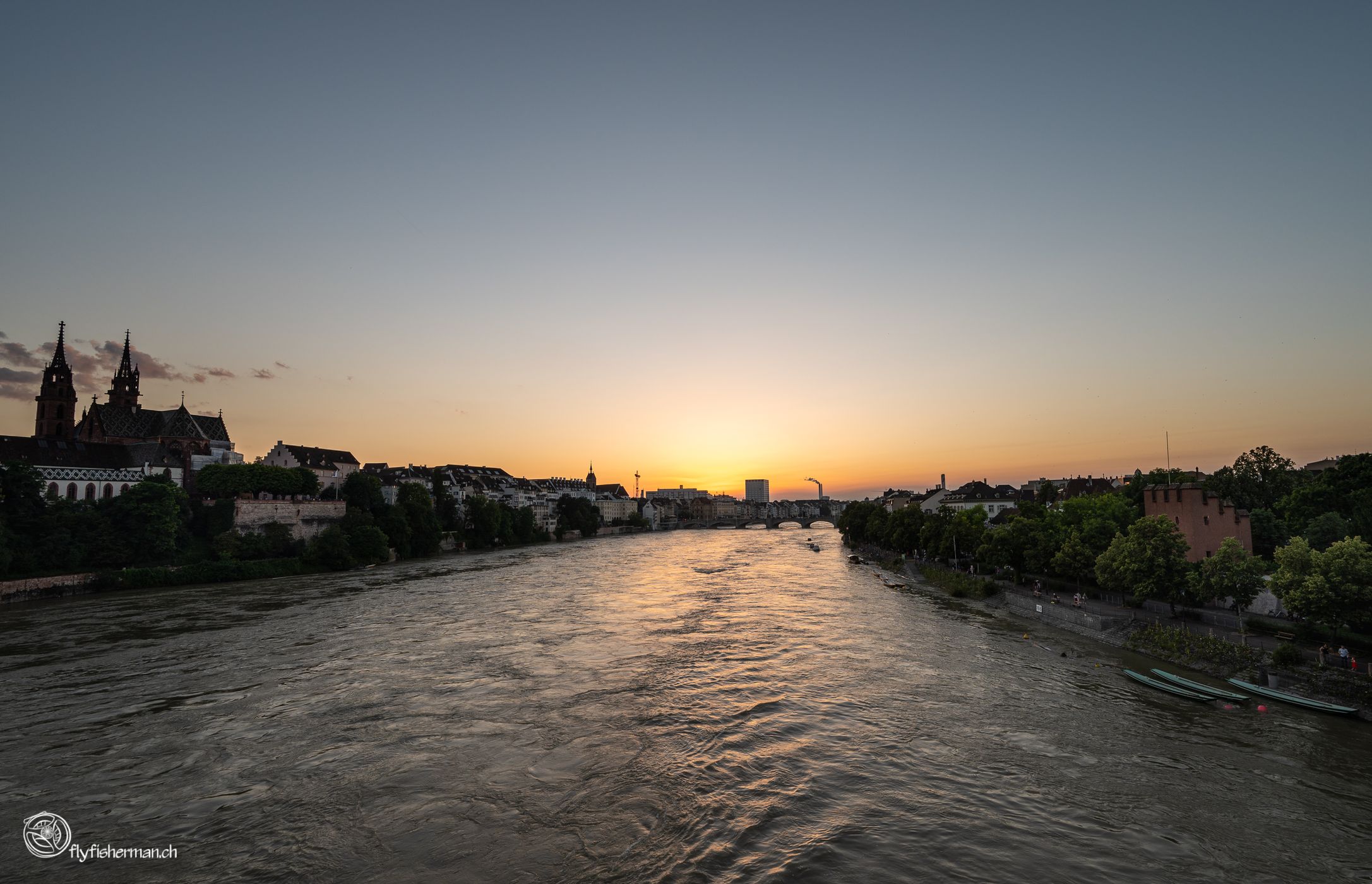 Basel at sunset, Switzerland