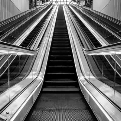 Castle Hill Escalators at the train station. Sydney, Australia