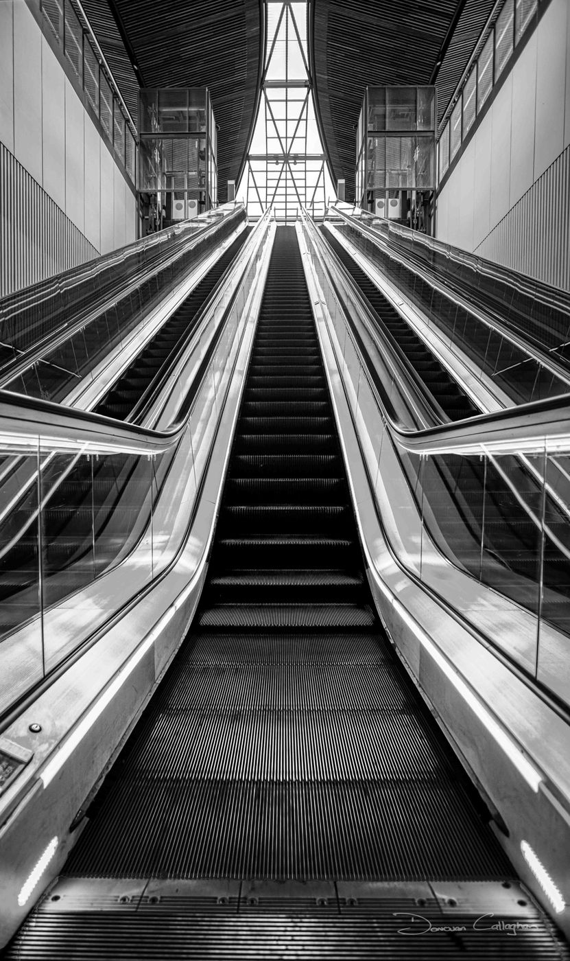 Castle Hill Escalators at the train station. Sydney, Australia