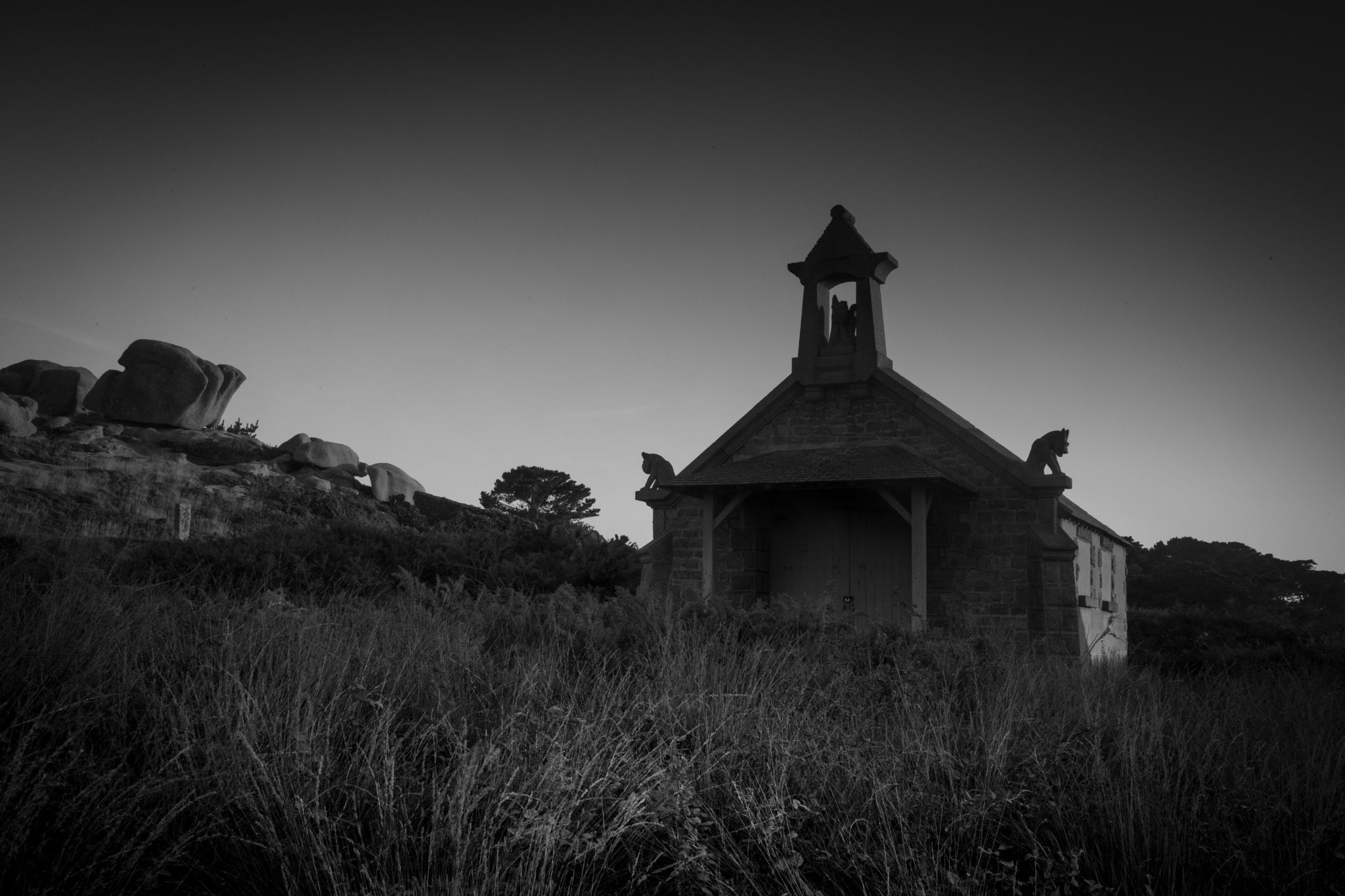 Chapelle near Phare de Men Ruz, France