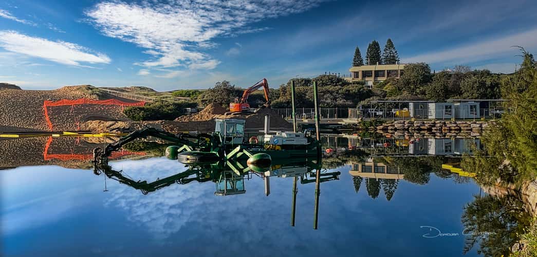 Dredging Narrabeen Lagoon, Northern Beaches, Sydney