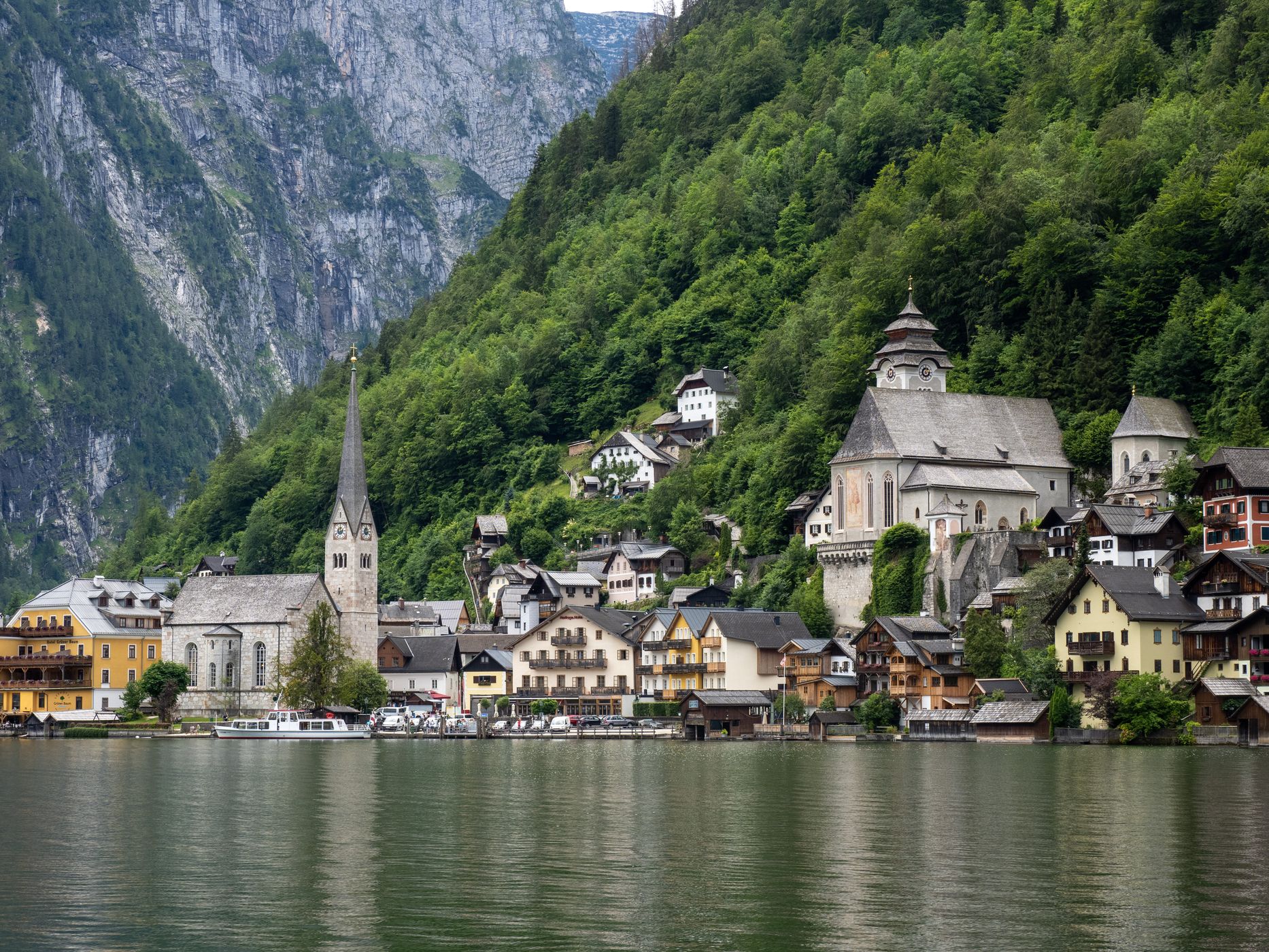 Hallstatt from shuttle boat, Austria
