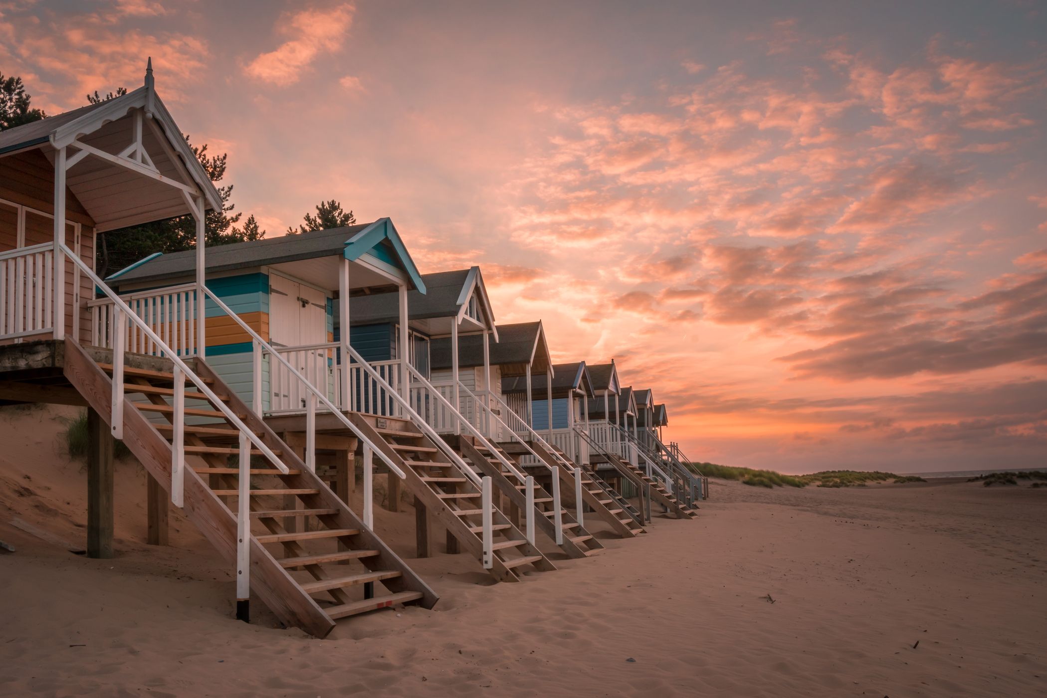 Holkham beach huts, United Kingdom