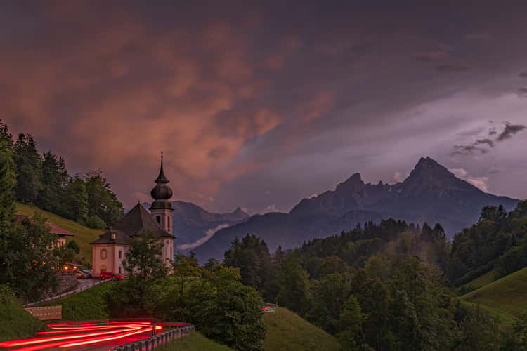 Maria Gern Church, Bavaria - Hill View