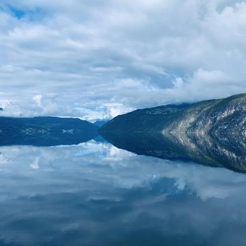 Mirror lake nearby Innviksfjord, Norway