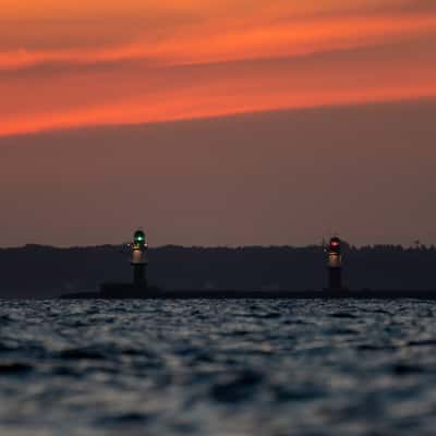 Molenfeuer at sunrise, Warnemünde, Germany